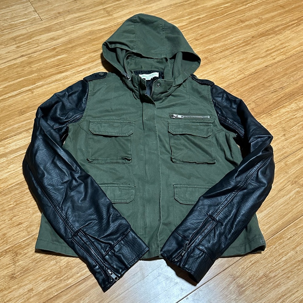 Faux Leather Utility Jacket
